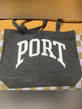 PORT Black Canvas Tote Bag